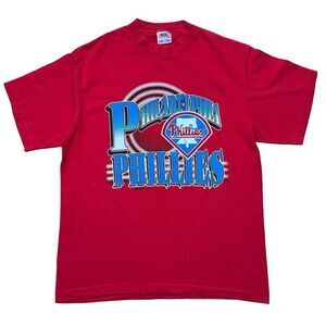 Vintage Philadelphia Phillies T-Shirt 1993 XL Trench 90s Red Made in USA MLB